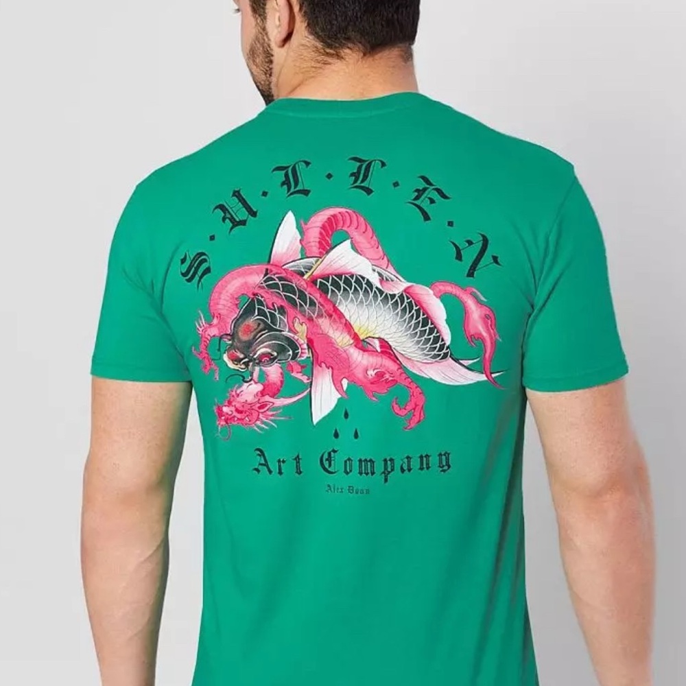 Sullen Dragon Koi T-Shirt - Size Medium